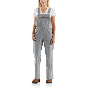 Women's Railroad Stripe Denim Bib Overall