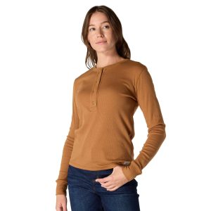 Women's TENCEL&trade; Fiber Series Relaxed Fit Long-Sleeve Ribbed Henley Shirt
