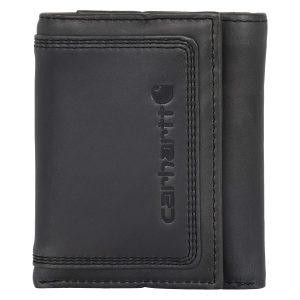 Leather Triple-Stitched Trifold Wallet