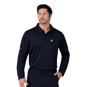 Rugged Flex&reg; RSCU Heavyweight Long Sleeve Polo Scrub Top
