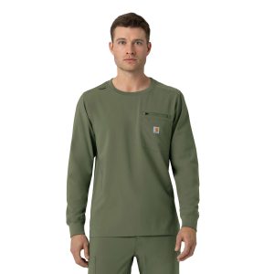 Force Cross-Flex Crew Neck Long Sleeve Scrub Top