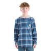 Boys' Long Sleeve Hooded Flannel Button-Front Shirt (Child/Youth)