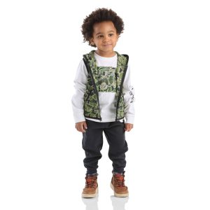 Boys' 3-Piece Camo Vest, Long-Sleeve T-Shirt & Pant Set (Toddler)