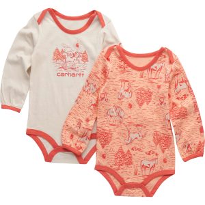 Girls' 2-Piece Long Sleeve Farm Print Bodysuit Set (Baby)