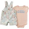 Girls' 2-Piece Short Sleeve Bodysuit & Canvas Shortall Set (Baby)