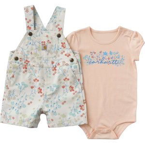 Girls' 2-Piece Short Sleeve Bodysuit & Canvas Shortall Set (Baby)