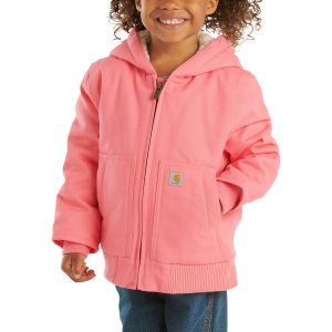 Girls' Zip Front Canvas Insulated Hooded Active Jac (Baby/Toddler)