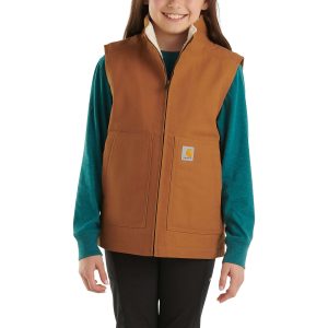 Girls' Canvas Sherpa Lined Vest (Child/Youth)
