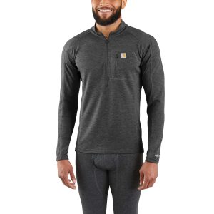 Men's Base Layer Quarter-Zip Thermal Top - Carhartt Force&reg; - Midweight - Poly-Wool