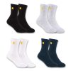 Kids' Midweight Embroidered Crew Sock 4-Pack