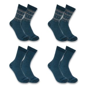 Women's Heavyweight Synthetic-Wool Blend Crew Sock 4-Pack