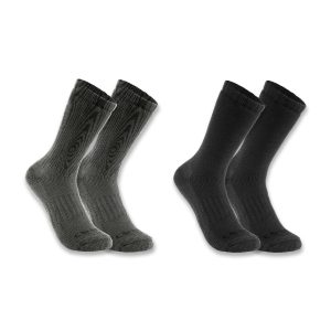 Midweight Synthetic-Wool Blend Woodgrain Crew Sock 2-Pack